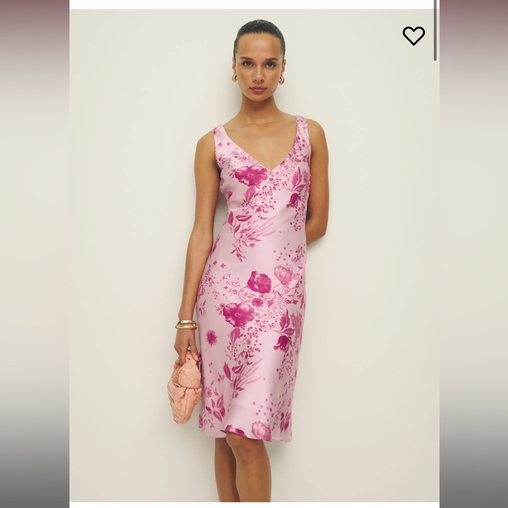 Reformation Pink Lila Silk Dress